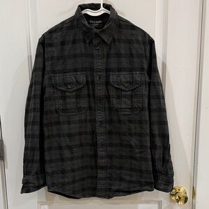 XS Filson Men's Black Plaid Alaskan Guide Shirt